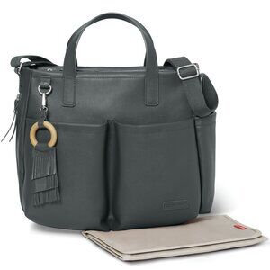 Skip Hop Greenwich Simply Chic Diaper Tote Bag , SmokeS